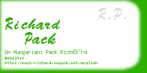 richard pack business card